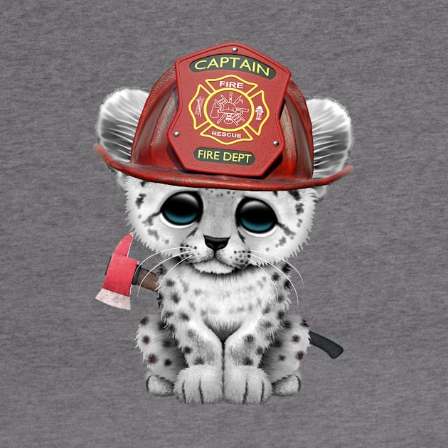 Cute Snow Leopard Cub Firefighter by jeffbartels